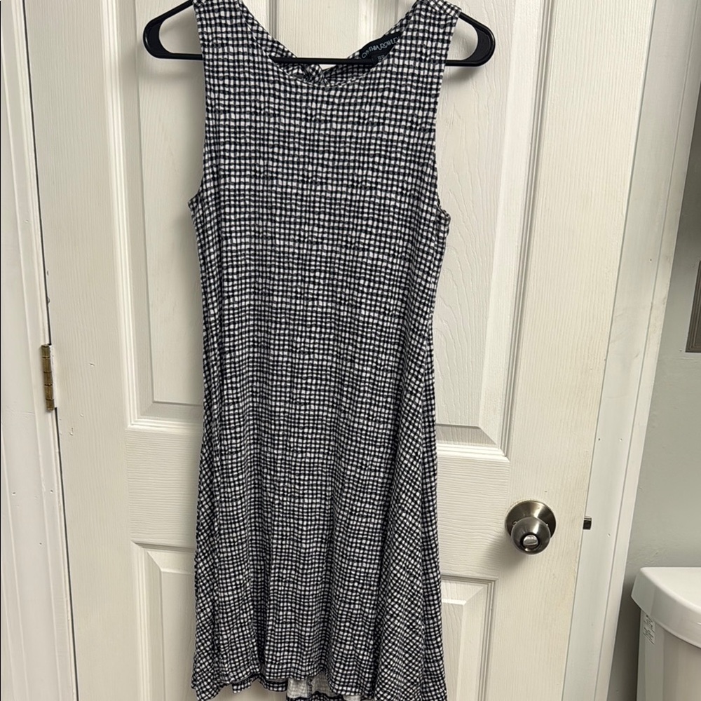 Cynthia Rowley Black and White Gingham Midi Dress